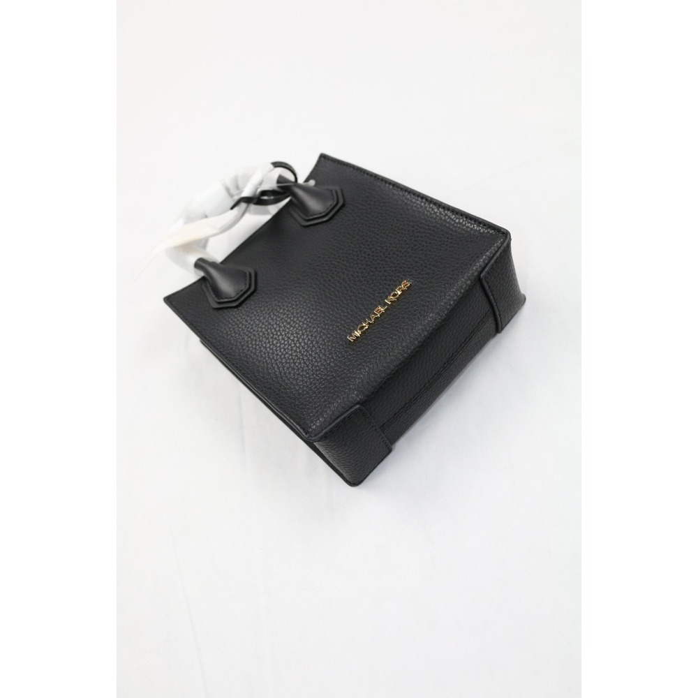 Michael Kors Mercer XS Shopper Leather Crossbody Bag $298 (Black/Gold Tone) - Picture 6 of 8